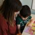 Lauren Nolan, and son Frank, do some home learning following the closure of schools