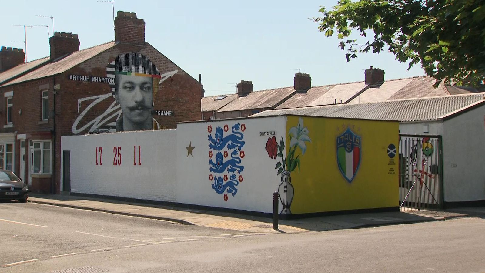 Mural for Saka, Sancho and Rashford defaced with racist message - Breaking News Mural for Saka, Sancho and Rashford defaced with racist message