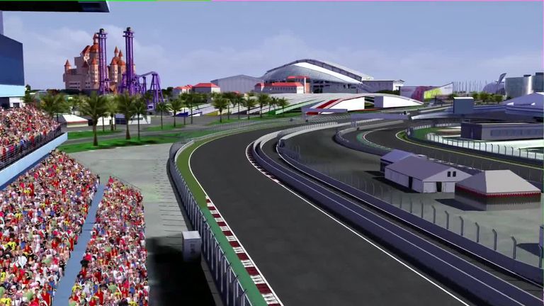 Sochi Grand Prix Circuit flyover Video Watch TV Show Sky Sports
