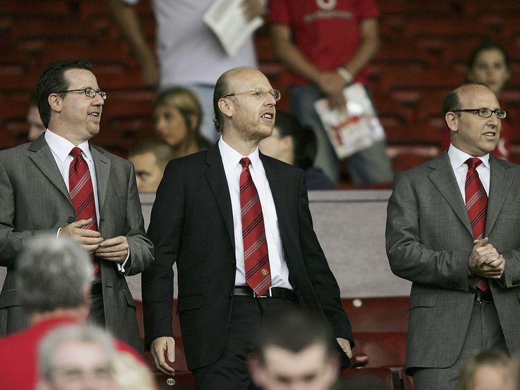 Joel Glazer (L) Avram Glazer (M) and Bryan Glazer (R)