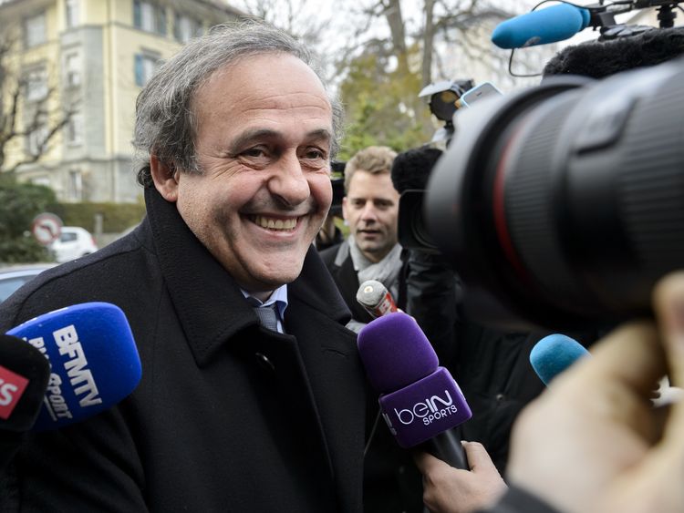 Michel Platini arrives at the Court of Arbitration for Sport ahead of his hearing on Tuesday