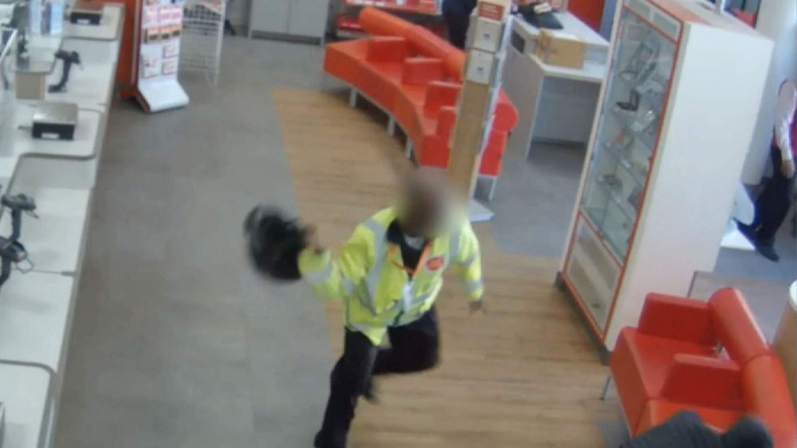 Guard Fights Back Against Post Office Robber | UK News | Sky News