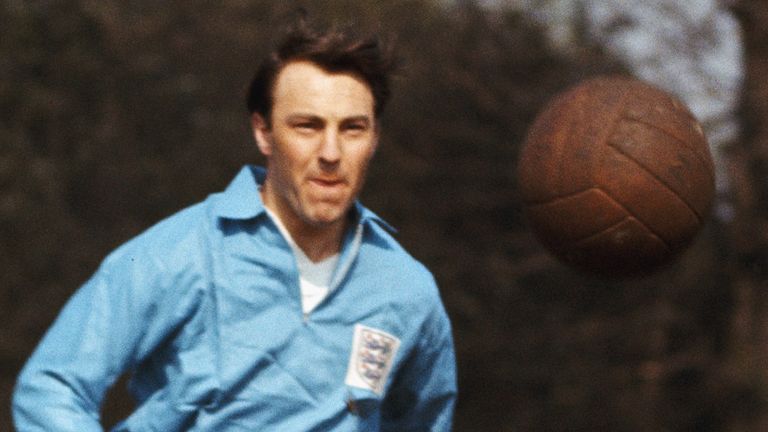 England striker Jimmy Greaves in action during an England training session circa  1966. 