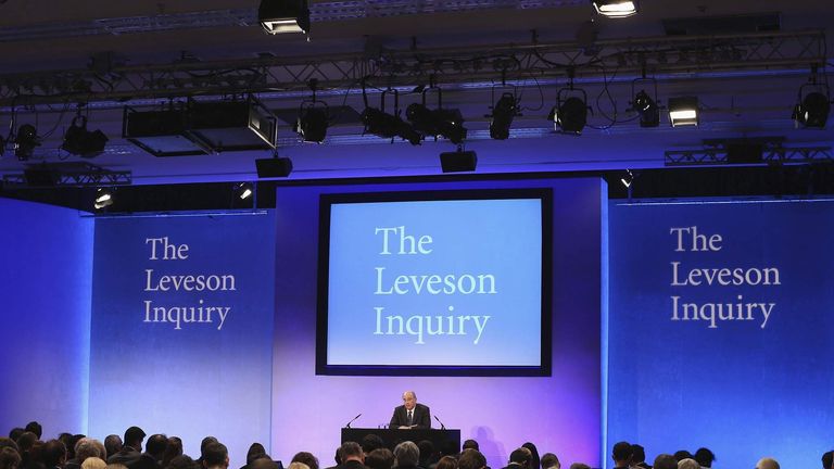 Lord Justice Brian Leveson unveils his report following an inquiry into media practices at the QE2 Centre in central London