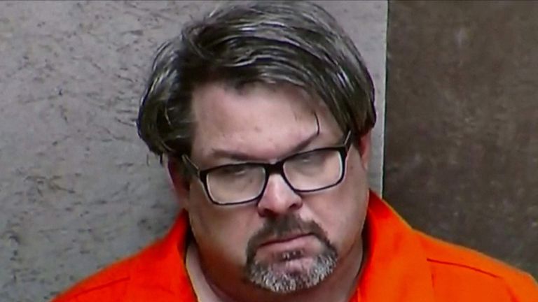 Jason Dalton is seen on closed circuit television during his arraignment in Kalamazoo County
