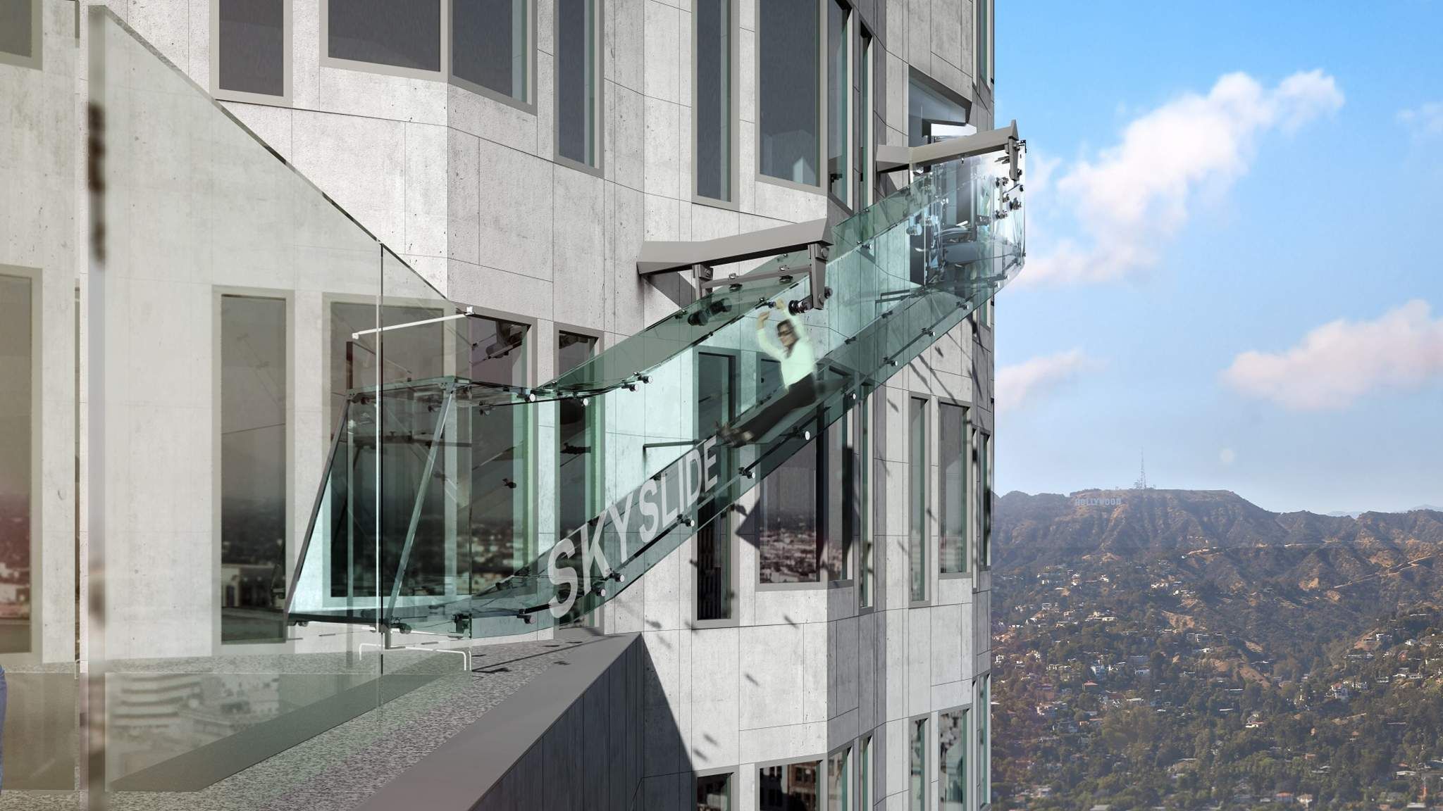 Glass Slide Airlifted On To LA Skyscraper US News Sky News