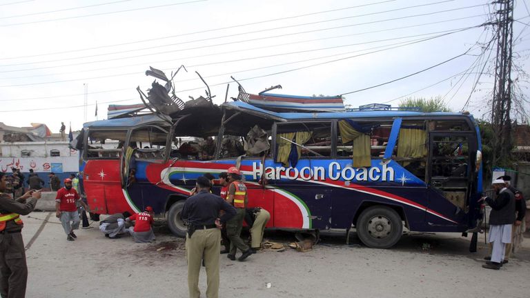 Bomb Planted Under Bus Seat Kills 15 In Pakistan | World News | Sky News