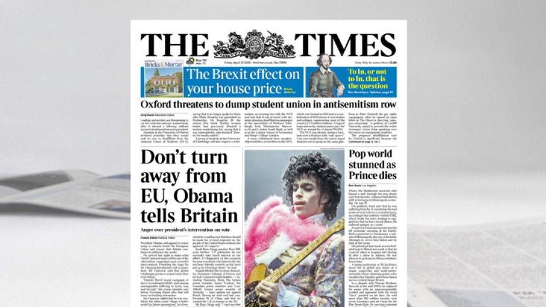 Friday's National Newspaper Front Pages | UK News | Sky News