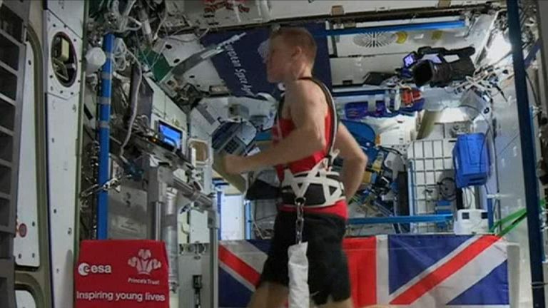 Tim Peake running marathon in space