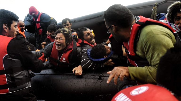 Migrants crossing the Mediterranean to get to Greece
