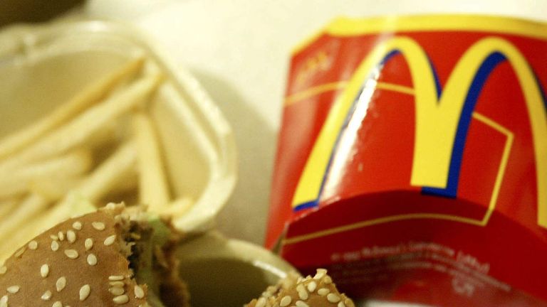 McDonalds burger and fries