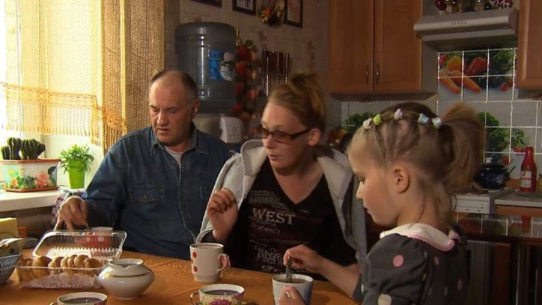 Vitaly Kocherov and his family: wife Natalya and daughter Anna
