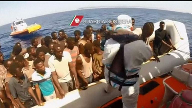 Migrants rescued from capsized boat