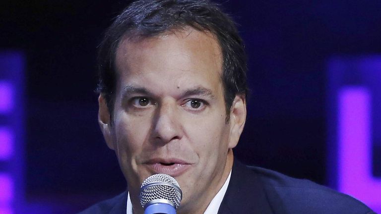 The co-founder and a former CEO of Lastminute.com, Brent Hoberman, speaks during a Q&A session at LeWeb 2012 in London