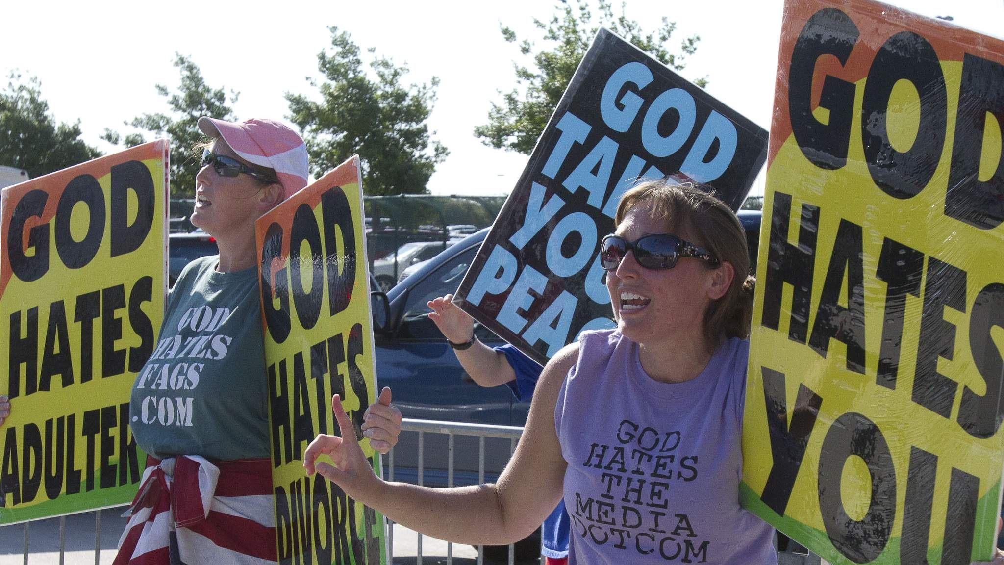 Anti Gay Protesters Blocked At Orlando Funeral Us News Sky News 