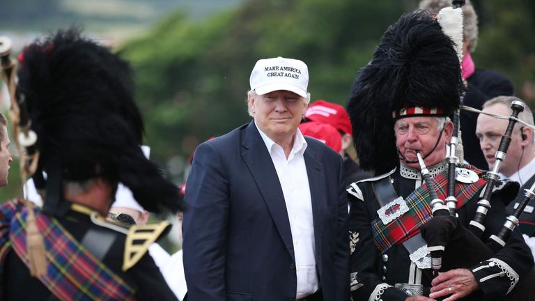 Donald Trump on a visit to Scotland