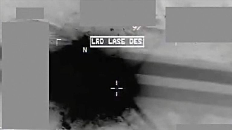 Ministry of Defence video showing an RAF missile attack on a terrorist supply truck