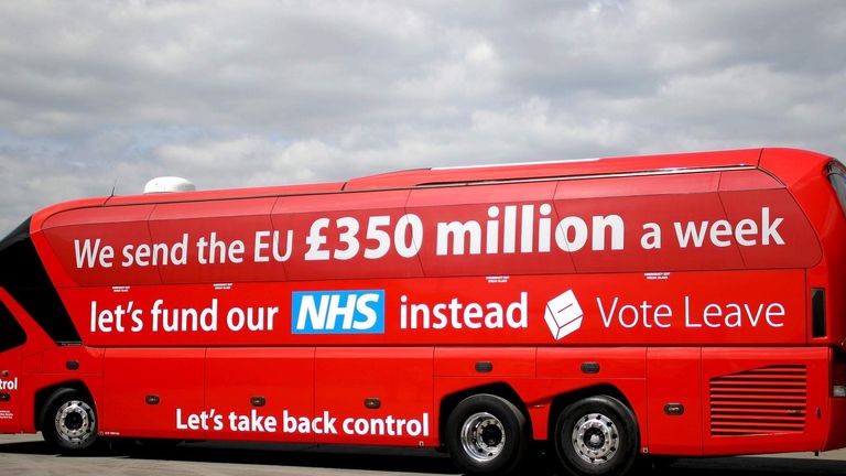 The Vote Leave campaign bus in Staffordshire