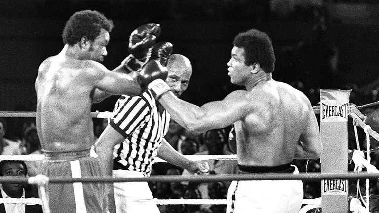 Ali pounces off the ropes to finish Foreman