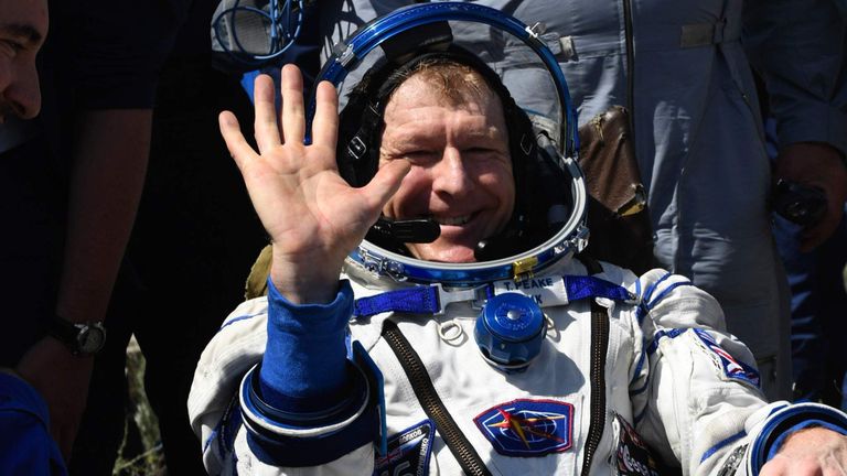 Tim Peake was all smiles after returning from the ISS