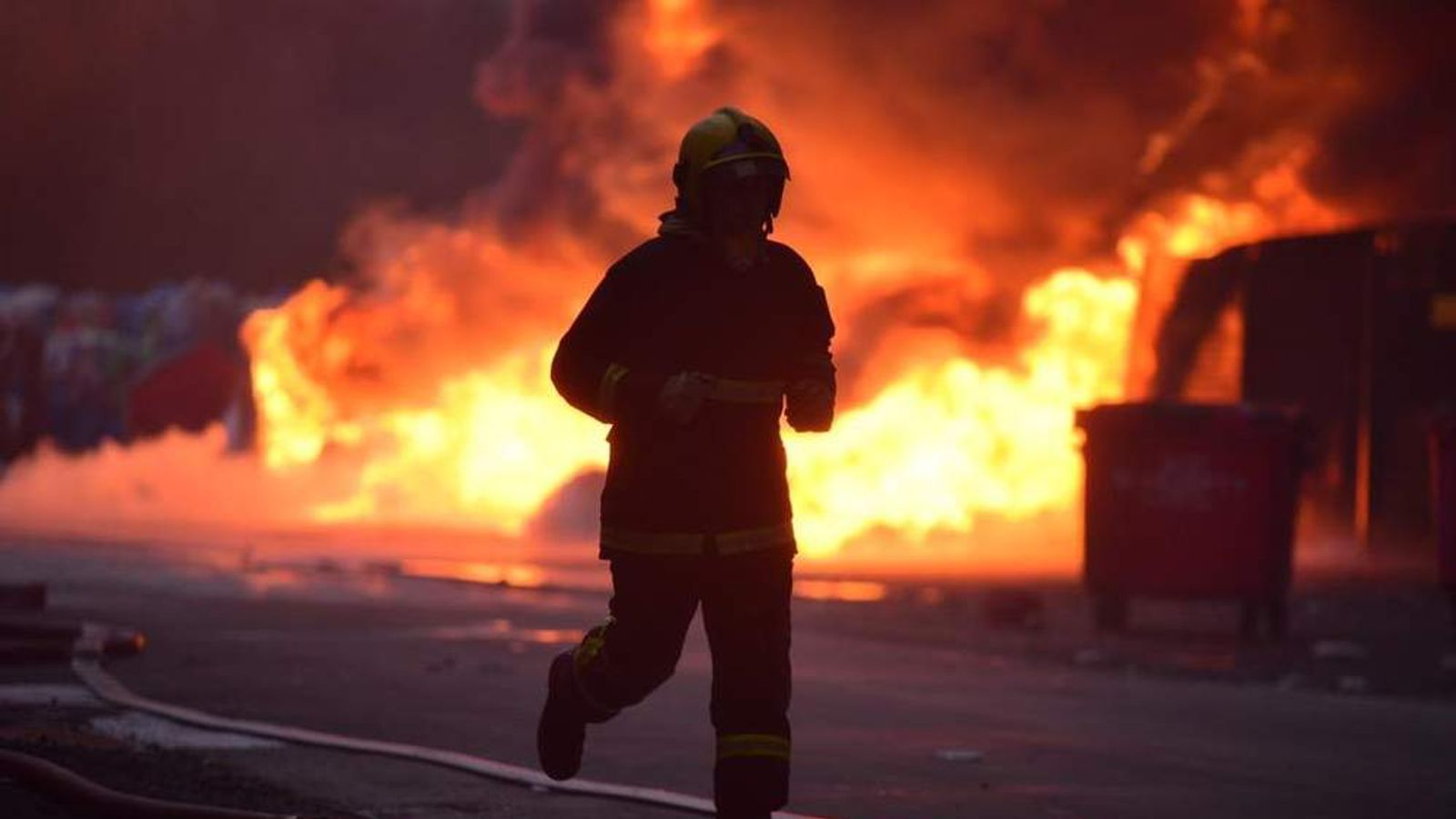 Firefighters Battle Huge Blaze At Recycling Centre | Scoop News | Sky News