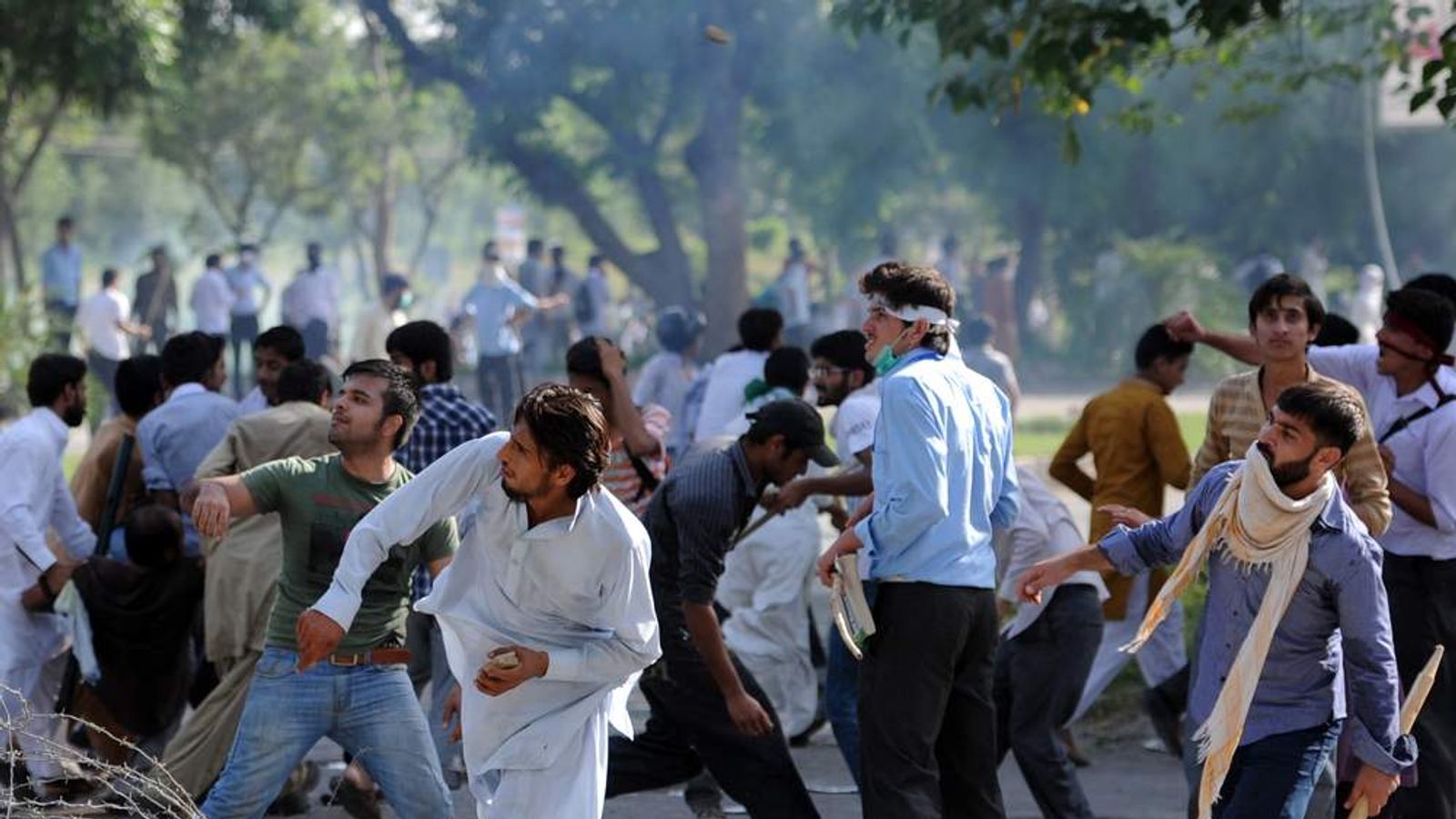 Police And Protesters Clash In Pakistan | World News | Sky News