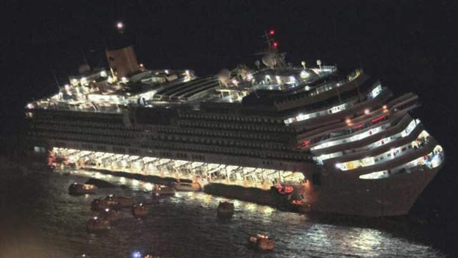 Titanic Like Images Of Concordia Evacuation World News Sky News