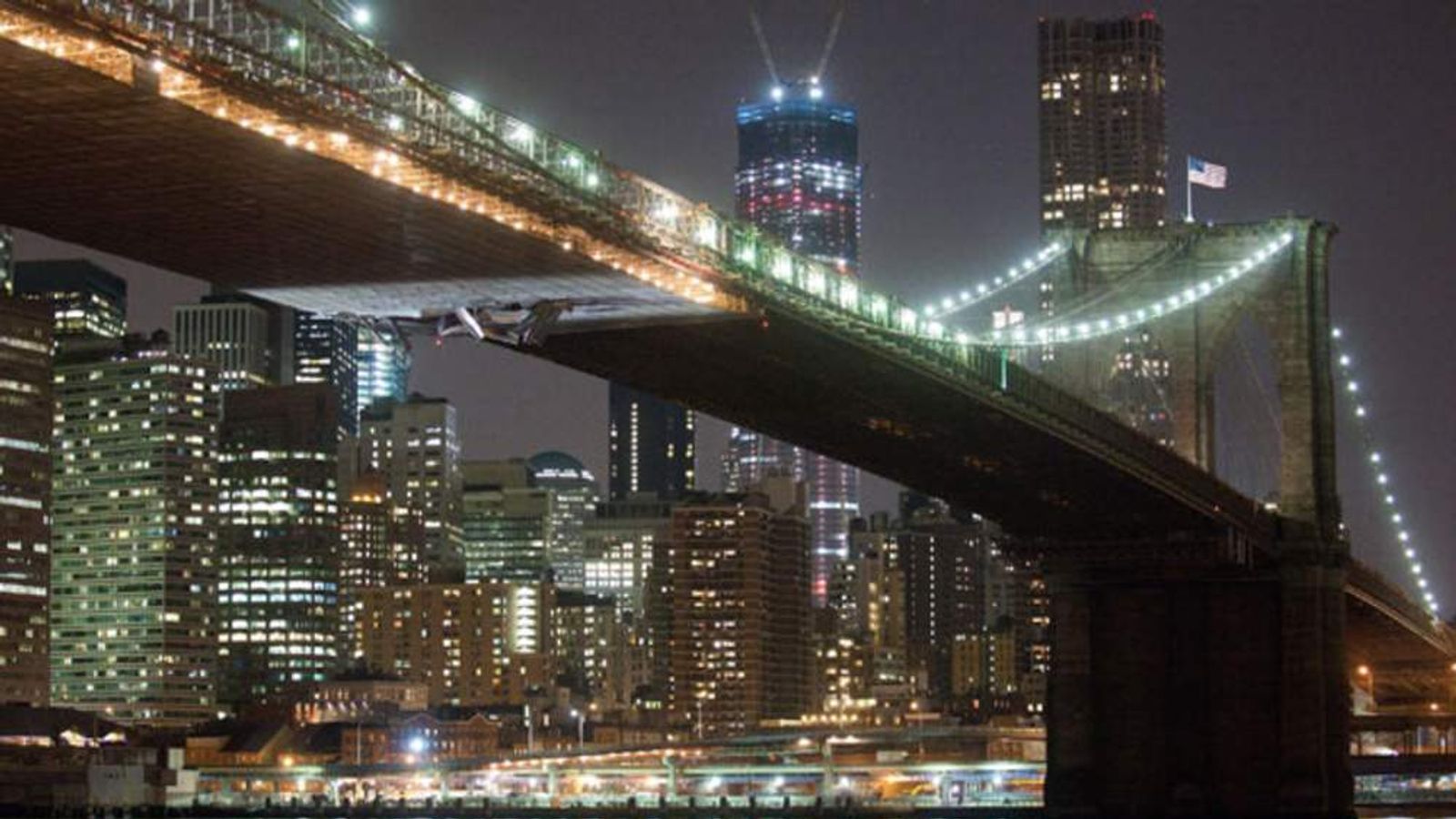 Iconic New York Brooklyn Bridge Hit By Crane World News Sky News