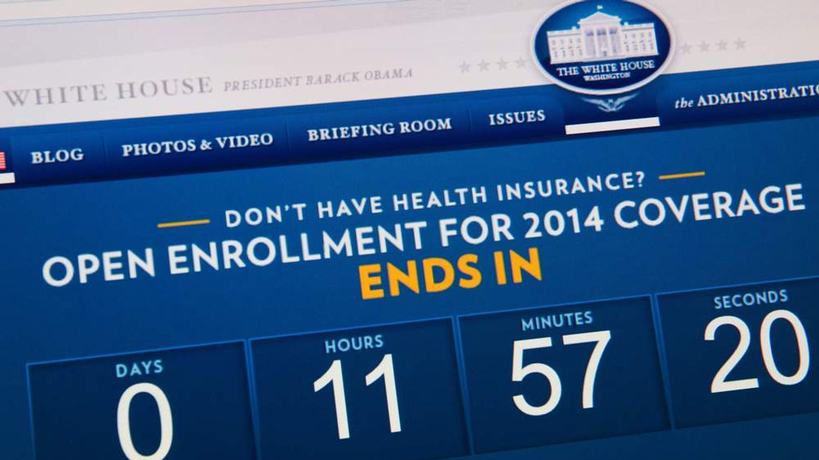 Obamacare Website Stumbles On Deadline Day US News Sky News