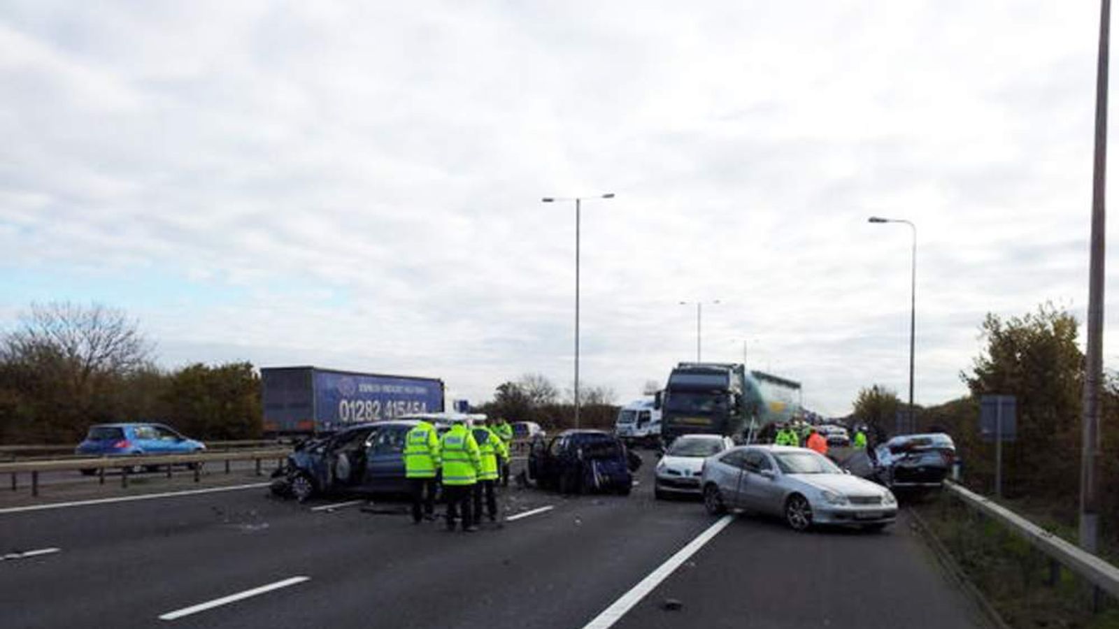 M1 Crash: Seven Hurt And Lorry Driver Arrested | UK News | Sky News