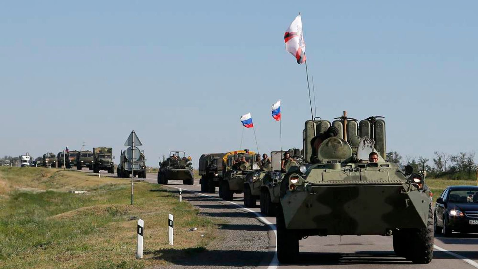 Ukraine 'Destroys Russian Armoured Convoy' | World News | Sky News