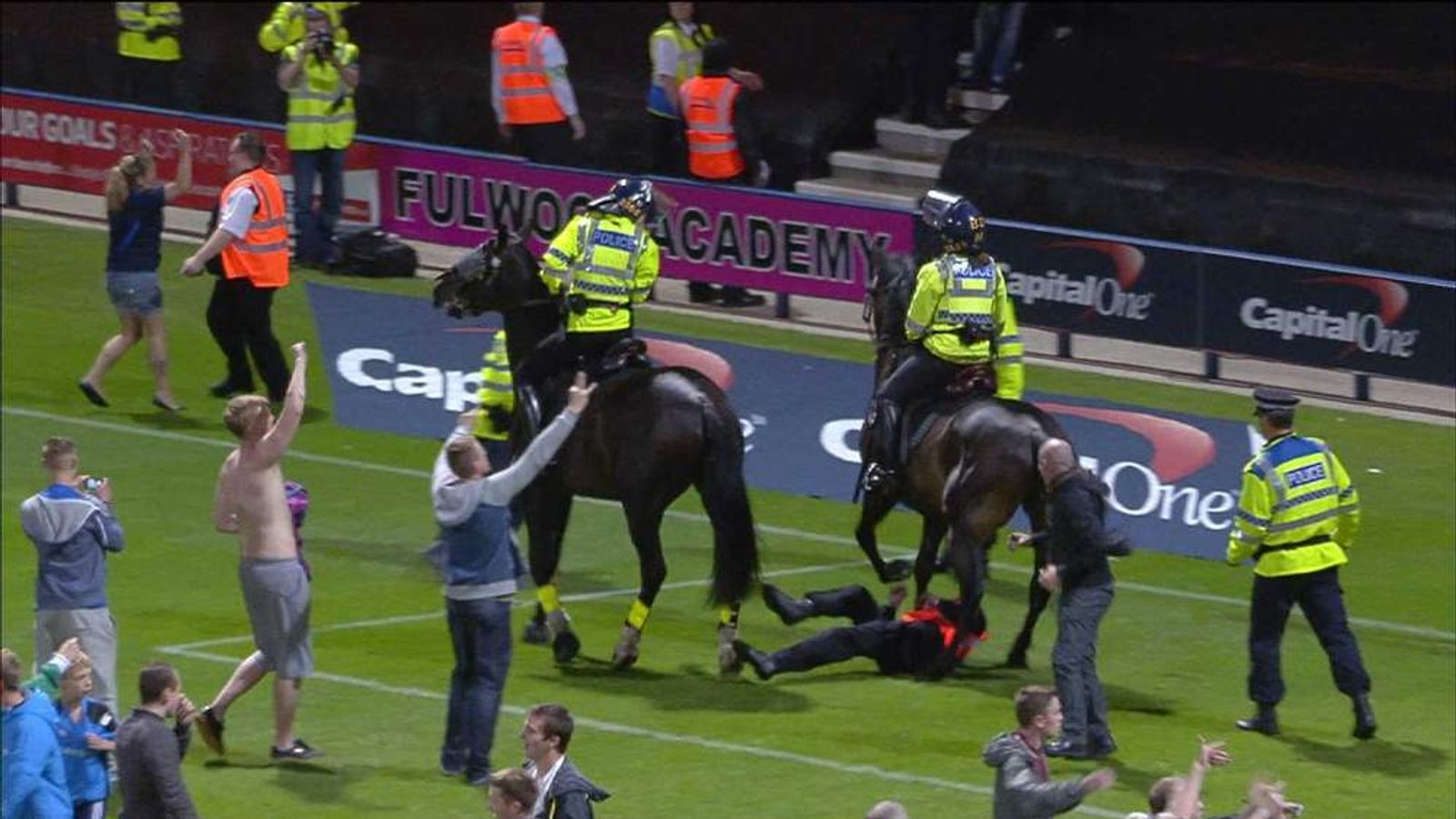 Football Steward Trampled In Pitch Invasion UK News Sky News