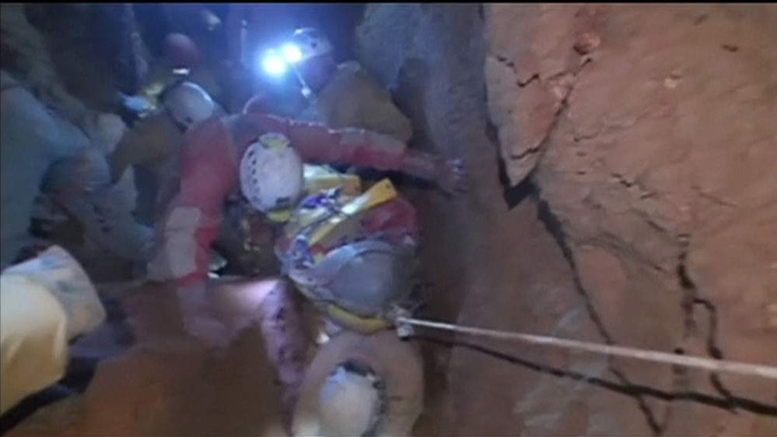Germany Cave Rescue Of Trapped Explorer Filmed | World News | Sky News