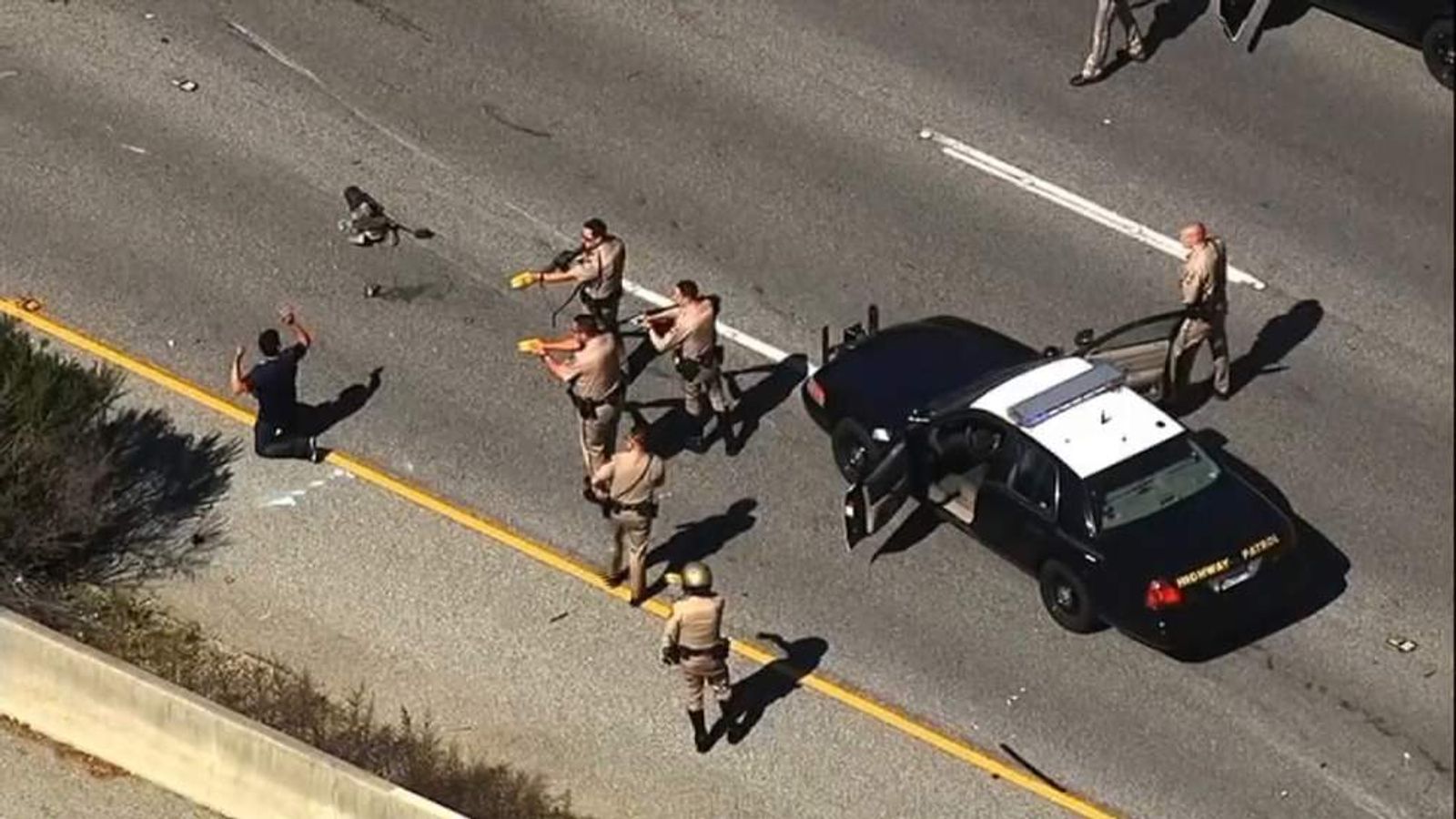 Video Dramatic Police Chase Ends In Car Flip Us News Sky News 