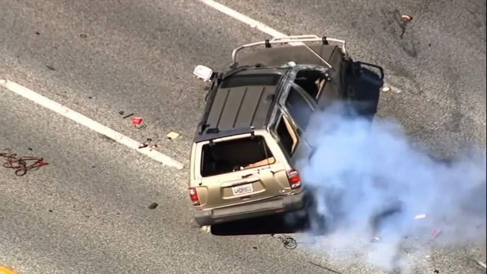 Video Dramatic Police Chase Ends In Car Flip US News Sky News