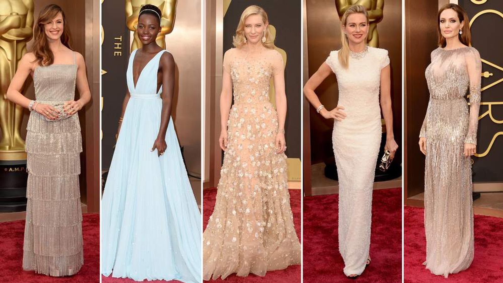 Oscars Fashion: Stars Go Nude For Red Carpet | Ents & Arts News | Sky News