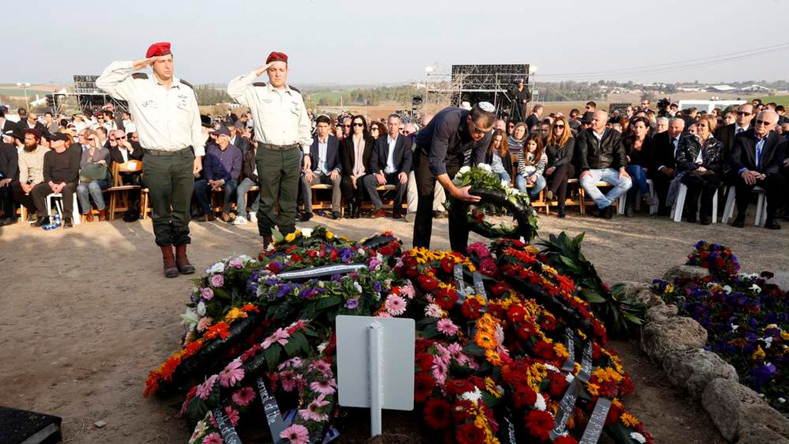 Flags And Guns Define Ariel Sharon Funeral World News Sky News