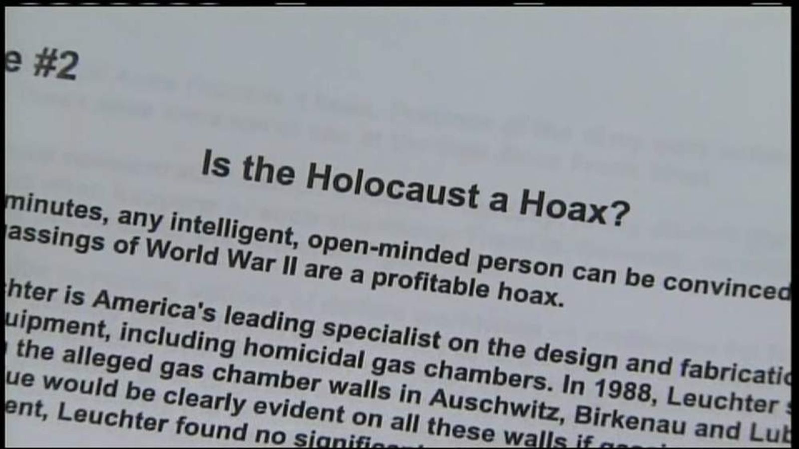 Holocaust Hoax Essay 'Horribly Inappropriate' US News Sky News