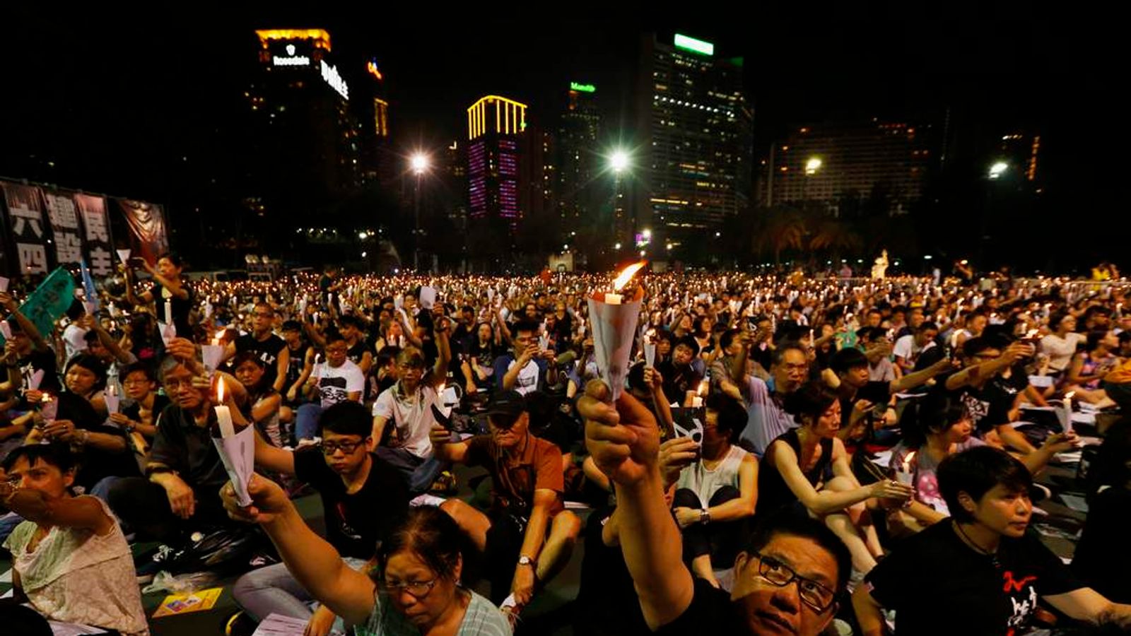 Hong Kong's Huge Vigil For Tiananmen Square | World News | Sky News