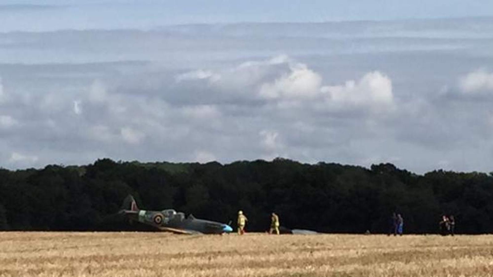 Spitfire Plane CrashLands In Kent Field UK News Sky News