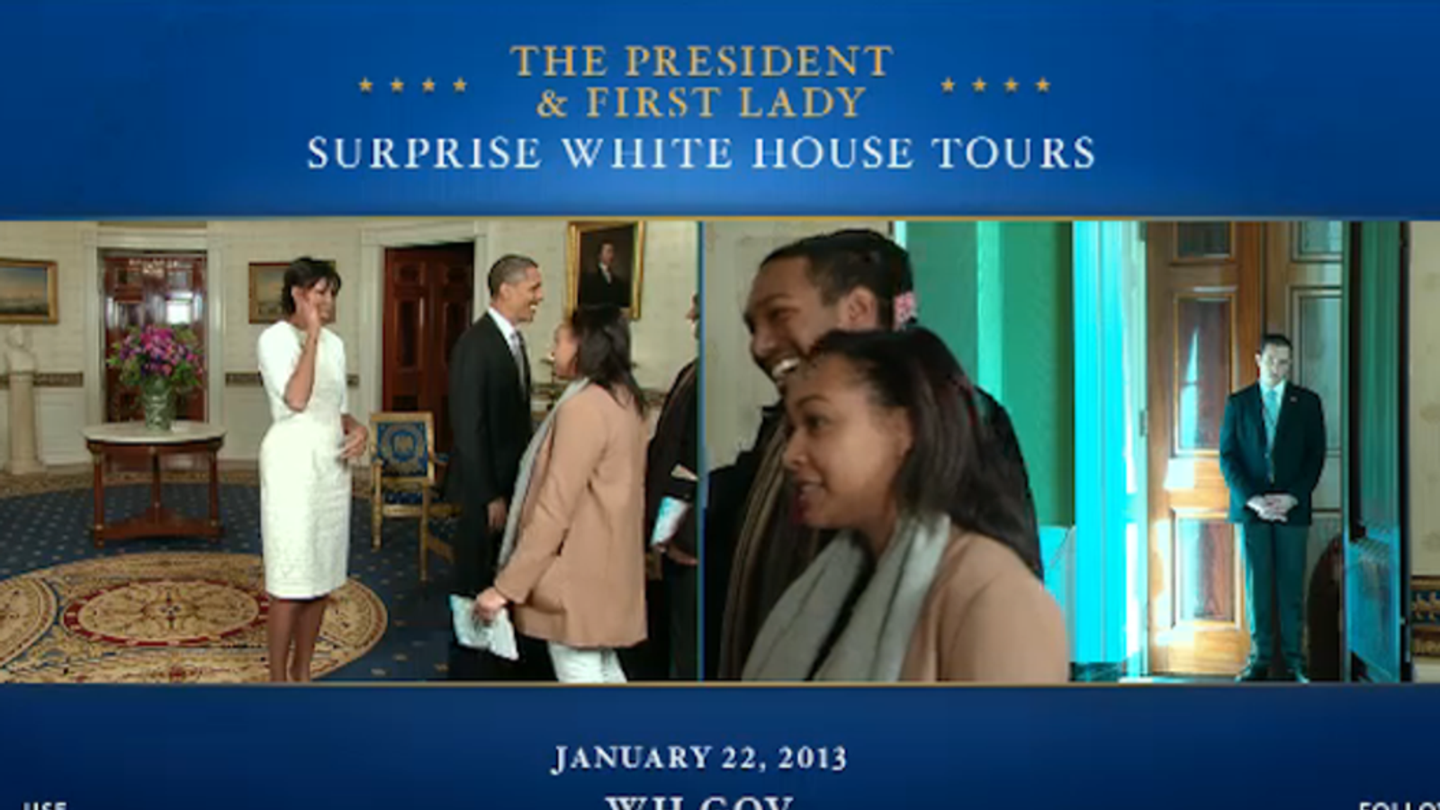 Obamas Surprise White House Tour Visitors | US News | Sky News