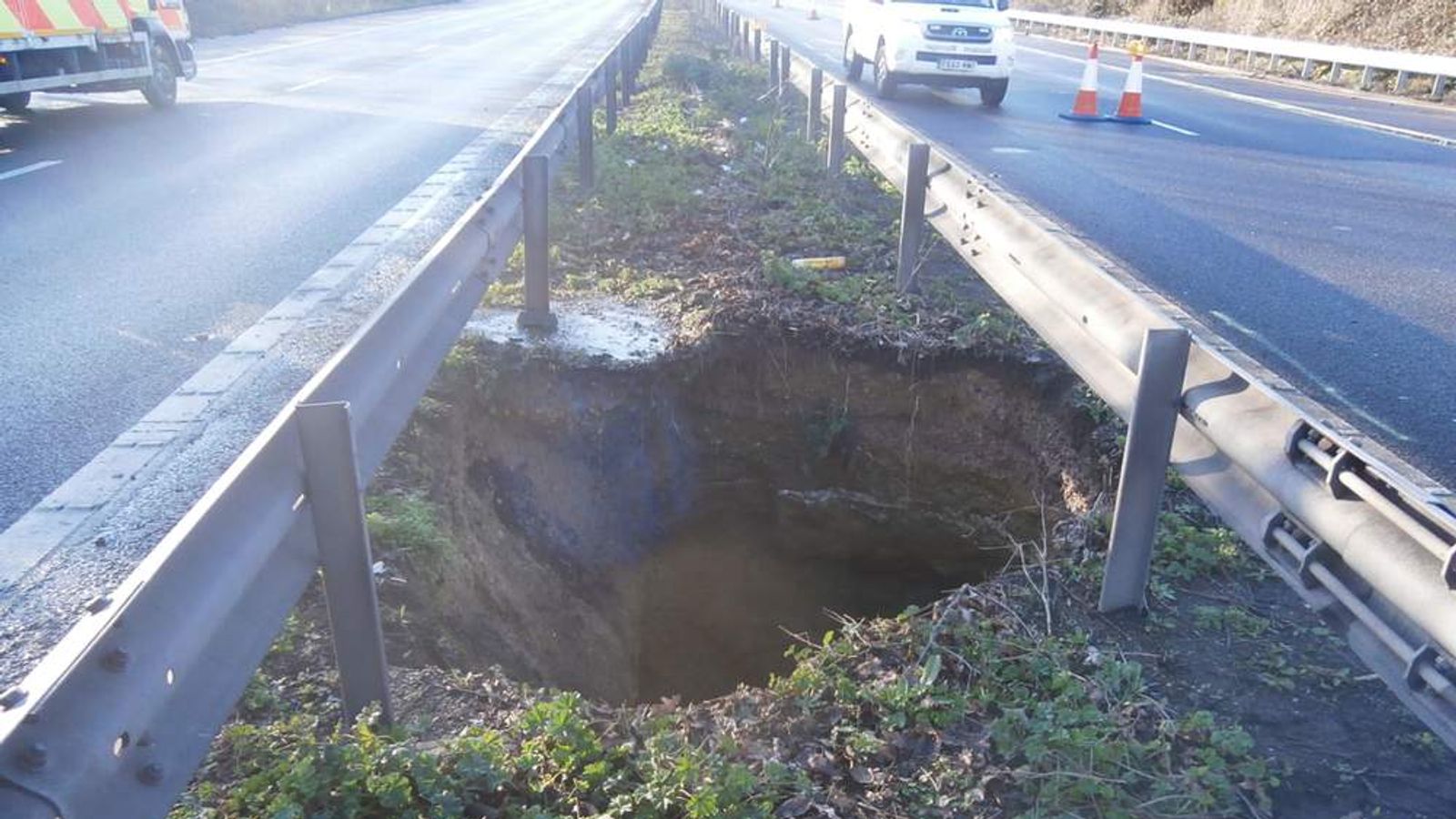 Sinkhole Keeps M2 Closed Over Safety Fears UK News Sky News