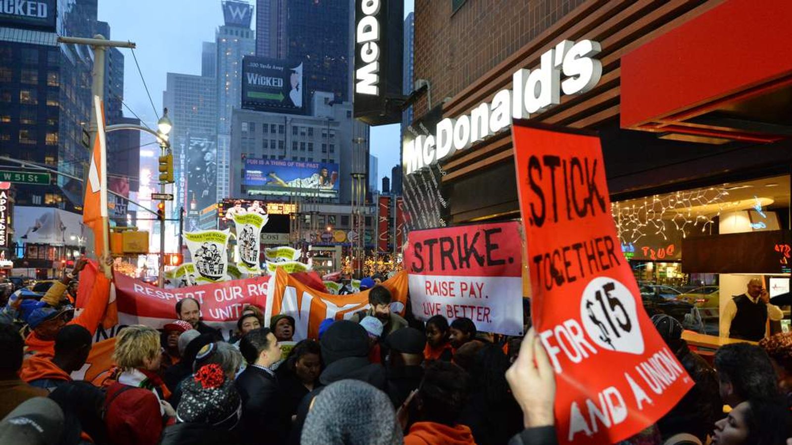 Fast-Food Workers Stage Strikes Across US | US News | Sky News