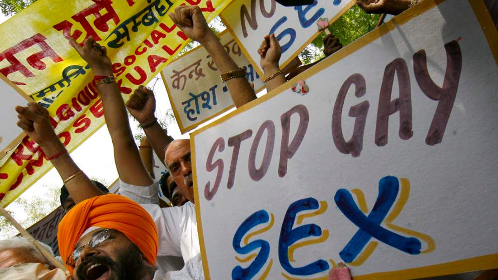 India Campaigners Protest Law Banning Gay Sex | World News | Sky News