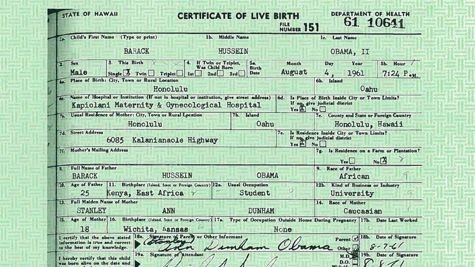 Mr Obama issued his birth certificate over claims he was not American. 