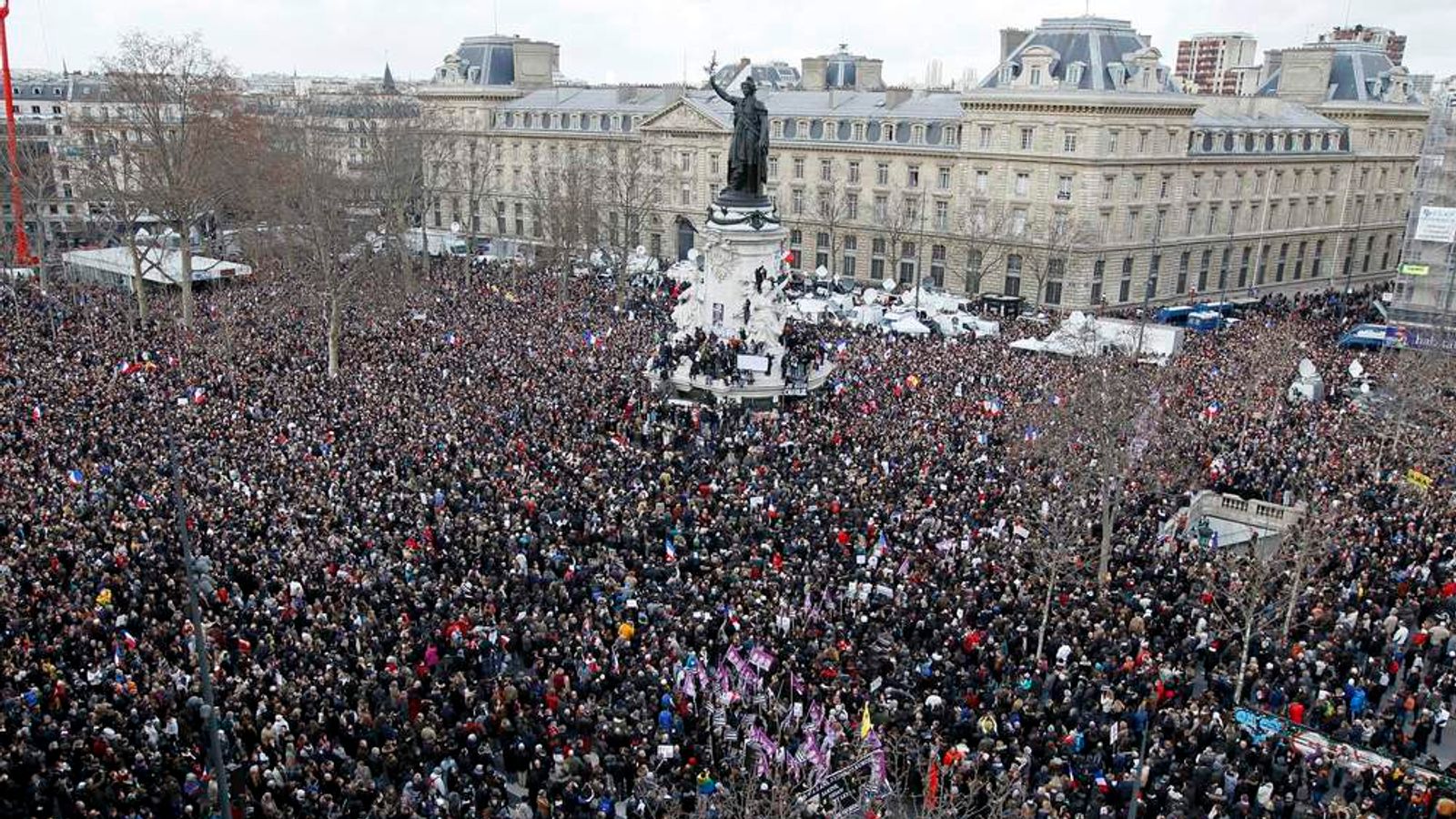 Crowds Gather To Defy Terrorists In Paris March | World News | Sky News