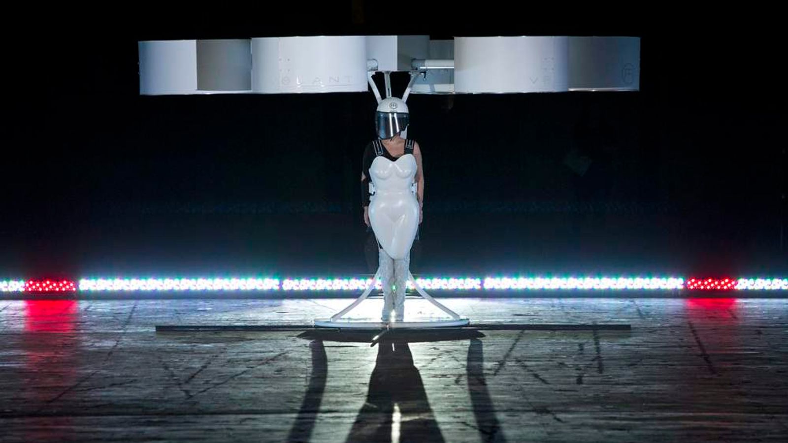 flying dress lady gaga Lady Gaga unveils 'flying dress' at album party