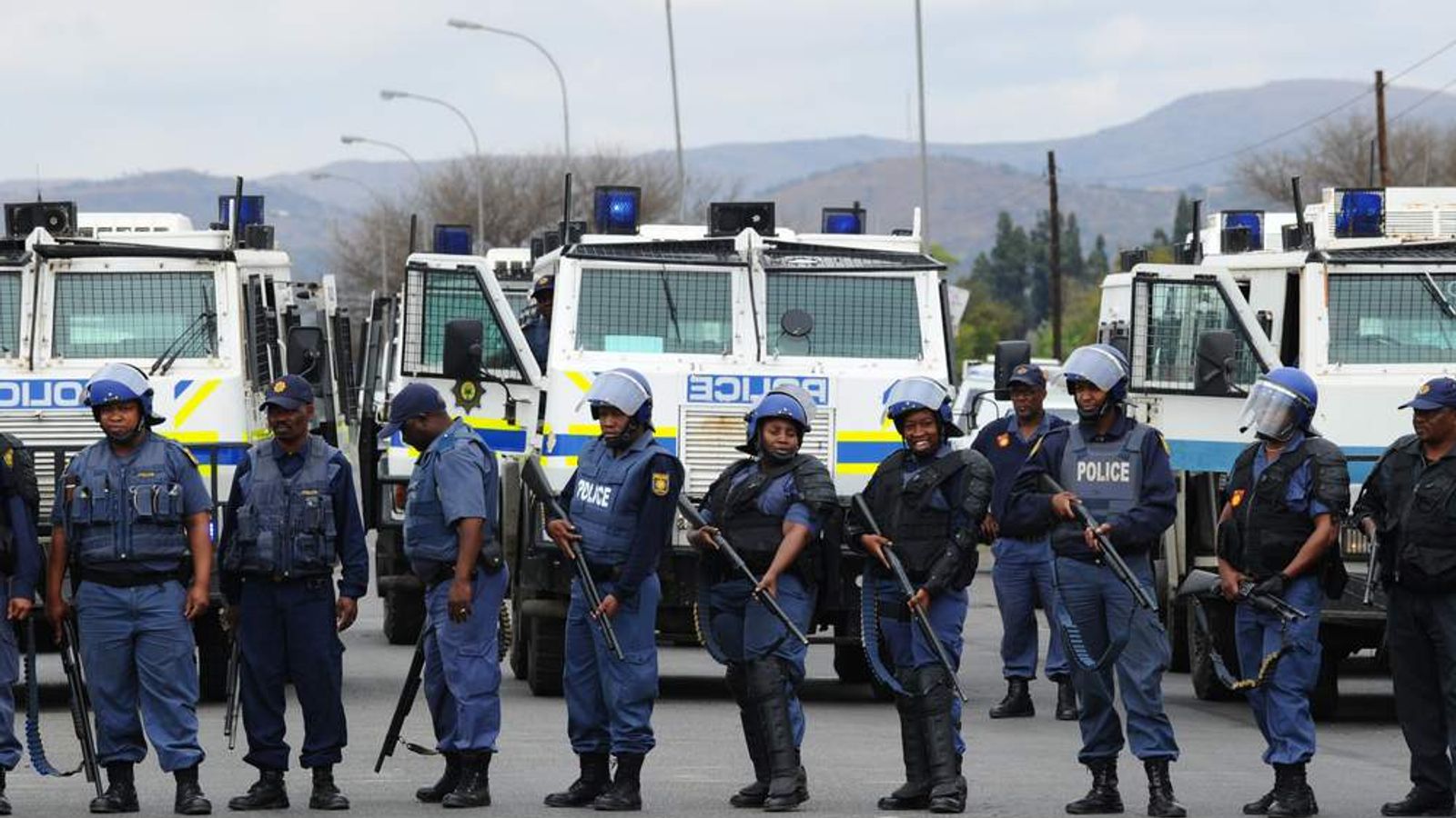South African Mine Rubber Bullets Fired World News Sky News