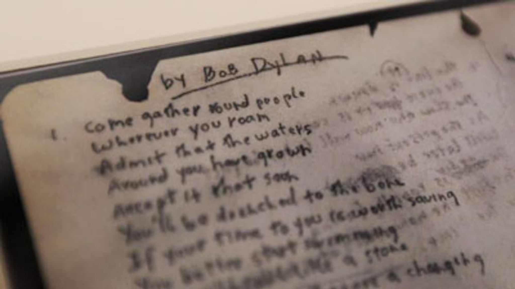 Bob Dylan's Handwritten 'Times They Are a-Changin'' Lyrics Sell for $422,500