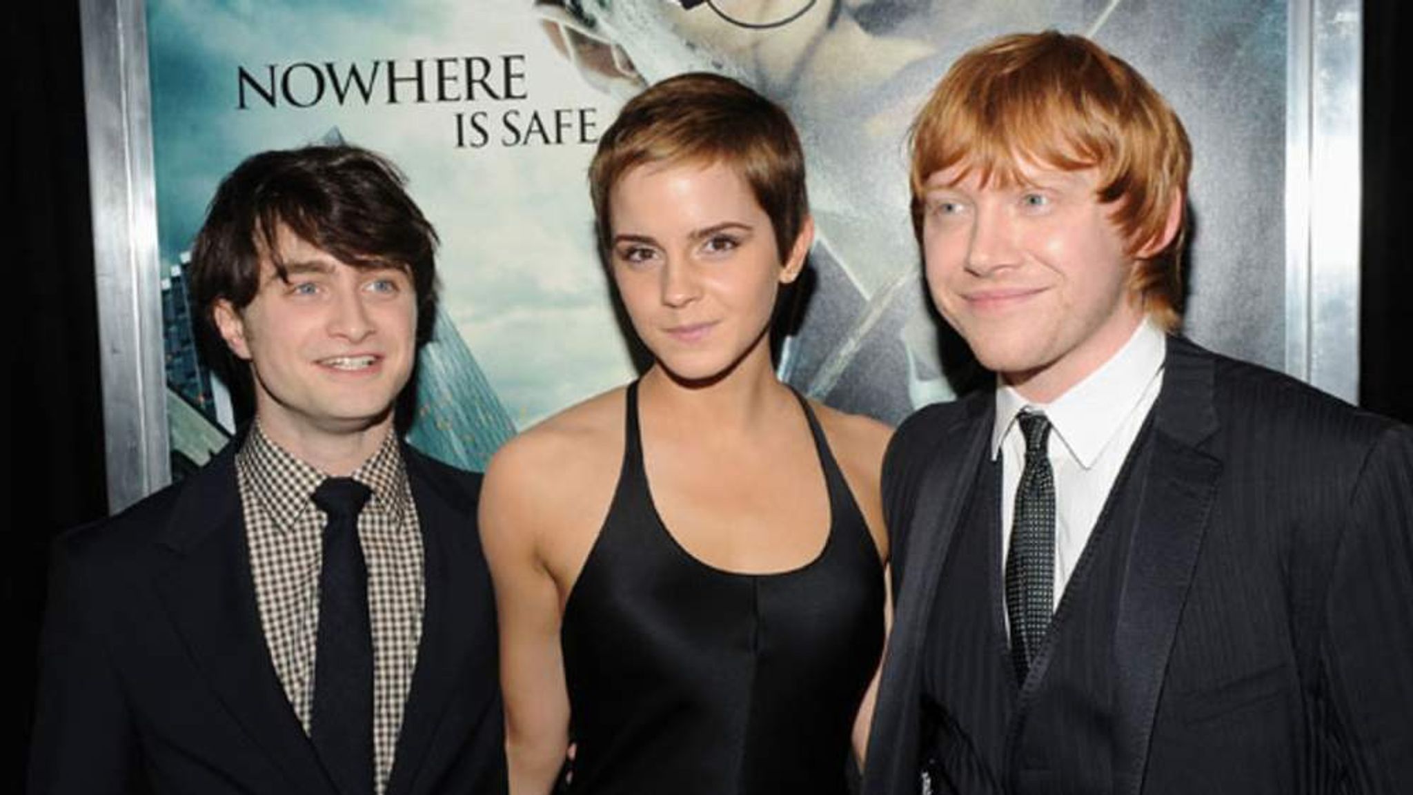 Actors Daniel Radcliffe, <b>Emma</b> <b>Watson</b> and Rupert Grint attend the premiere o...